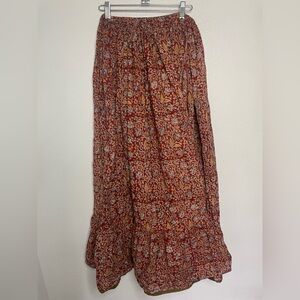 Fabindia Sz L  Long Floral Print Maxi Skirt floral bohemian